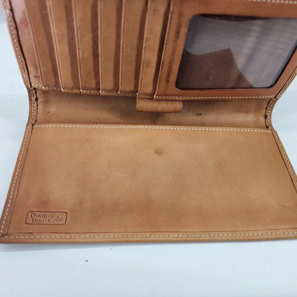 Dooney & Bourke Brown Monogram Hobo with Tan Leather Trim